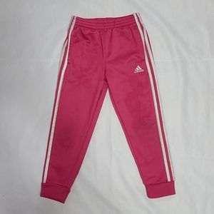 ADIDAS Girls kids Tricot Track Pants Pink & White